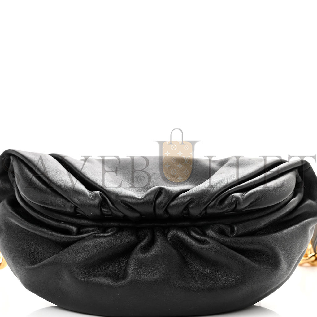 BOTTEGA VENETA NAPPA THE BELT CHAIN POUCH BLACK  (23*15*5cm)